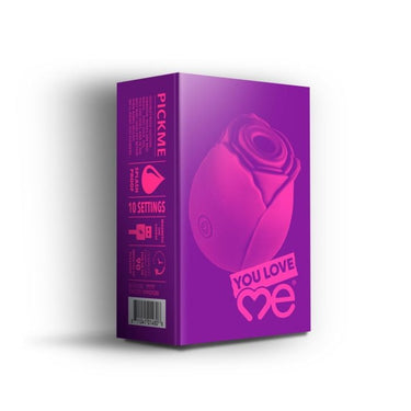 The You Love Me Pick Me Rose Suction Vibrator Purple on display - an exquisite rose toy that combines elegance with suction pleasure.